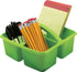 Teacher Created Resources Lime Portable Plastic Storage Caddy, 6-Pack for Classrooms, 3 Compartment Organization