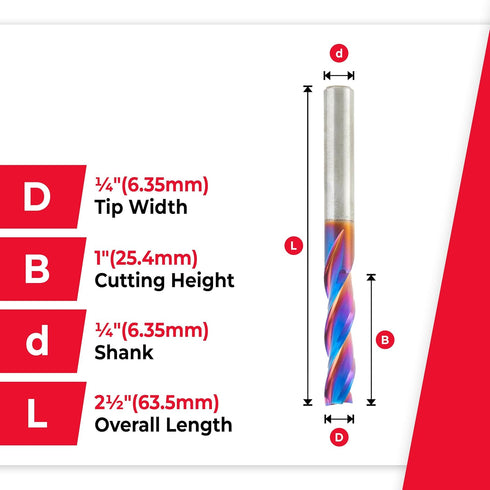 Amana Tool Spektra Extreme Tool Life Solid Carbide CNC Down-Cut Spiral Plunge Router Bit, 46054-K, 1/4 Dia
