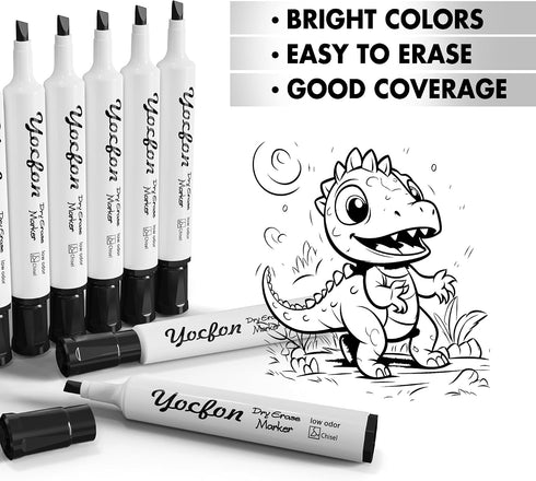 Yocfon 128 Pack, Dry Erase Markers Crown Whiteboard Markers With Chisel Tip, Low Odor Dry Erase Markers for School
