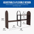 Maplefield Desk Hutch Expandable Shelf Organizer, Walnut Finish, Engineered Wood Desktop Storage Rack for Office, Dorm