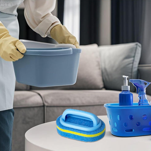 Aiokuo All Purpose Cleaning Brush for Bathroom, Kitchen, Bathtub, and Shower Heavy Duty Scrubbing Brush with Ergonomic