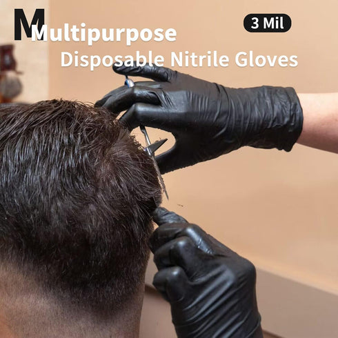 Powder-Free Nitrile Exam Gloves, 3 Mil Non-Sterile Disposable Cleaning Gloves, Latex Free Food Prep Cooking Gloves