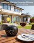 1 Pack Solar Table Lights Outdoor Waterproof - Dancing Flickering Flame Lamp Black Metal Tabletop Light Solar Powered