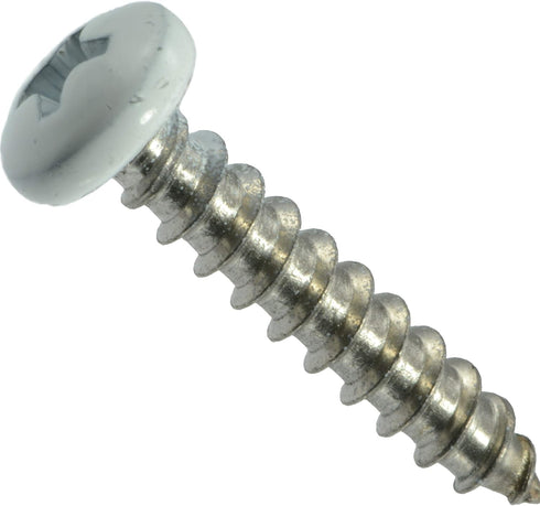 White Phillips Pan Sheet Metal Screws