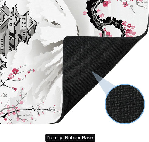 Cute Small Mouse Pad, Mini Travel Mousepads for Wireless Mouse, Japanese Cherry Blossom Design, Non-slip Base