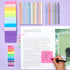 Jutom 29 Pcs Book Annotation Kit Aesthetic Highlighters Gel Pens Set Sticky Notes Tabs Markers Dual Ended Highlighter Quick Dry Ink Pens for Office School Annotating Books(Rainbow, Square)