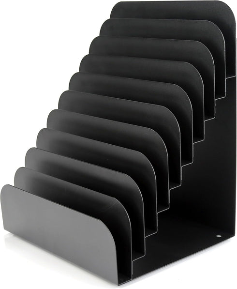 Huron Pad Rack Slant 10 Slot, Black Commercial Grade Steel