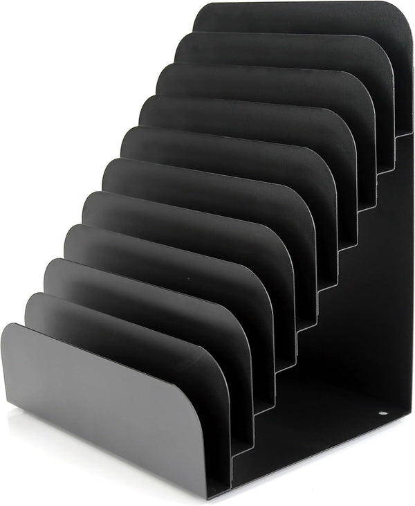 Huron Pad Rack Slant 10 Slot, Black Commercial Grade Steel