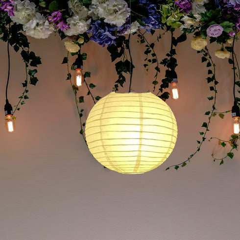 11.81 Inch White Round Paper Lantern Lampshade Hanging Paper Lanterns Ceiling Lampshade for Home Decor Wedding