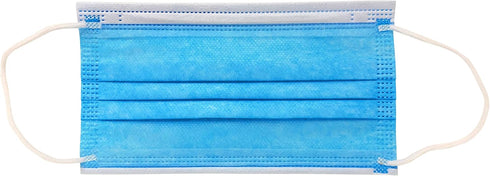 3 4 Ply-50 Pack FDA Registered, ASTM Level Face Mask, Pleated, Blue