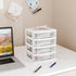 White Desk 4 Drawer Organizer - Plastic Small Drawer Storage for Office and Home