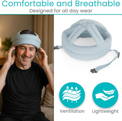 Vive Head Protection for Adults - Soft Helmet for Special Needs, Elderly, Epilepsy, Seizures & Blackouts - Padded Fall