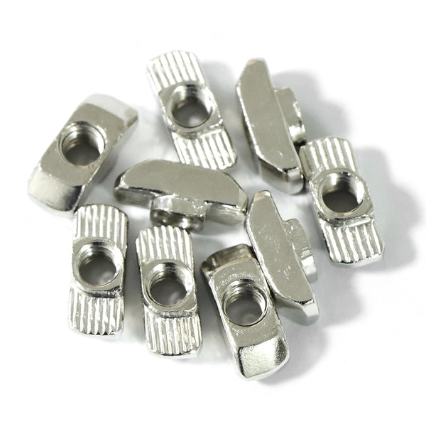 1/4"-20 Threaded Standard Steel Drop in T-Nut, Accessory Hardware Nuts for 15 40 Series Aluminum Profiles