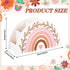 Back to School Rainbow Pencil Pen Holder Boho White Pink Wooden Pen Organizer Desktop Pen Container for Makeup Brushes Crayon Office Student Teacher Gifts Supplies, 9 x 5.1 x 3.2 in