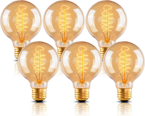 New Lights G25 Globe Edison Light Bulb, 60W Vintage Round Edison Bulb, Vintage Light