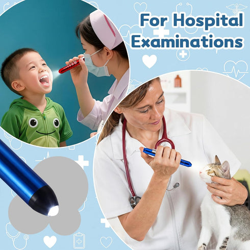 12 Pack 8 Lewtemi Penlight for Nurse Bulk LED Reusable Diagnostic Pen Light with Pupil Gauge Pocket Clip for Employee