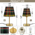 Dimmable ALAZA Table Lamp for Bedroom Nightstand Multicolor Buffalo Plaid Checkered Bedside Lamp with USB Port Fabric