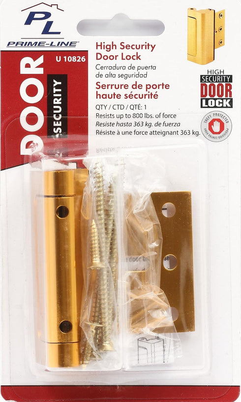 10826 3 Pack) Prime-Line U Door Reinforcement Lock Add Extra, High Security to your Home and Prevent Unauthorized Entry