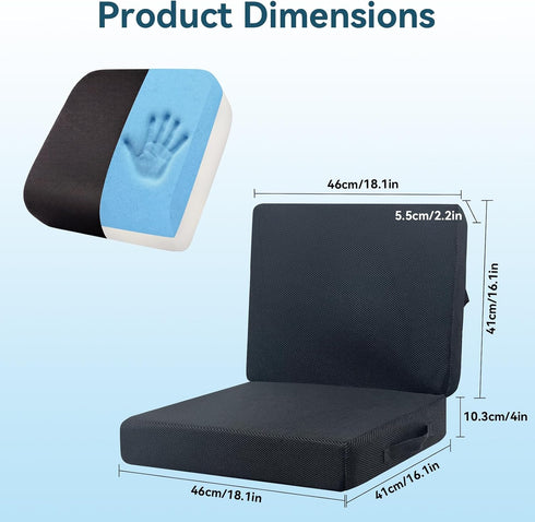 Tailbone Thick Booster Car Seat with Back, Seat Cushion for Pain Relief, Portable Breathable Mesh Fabric, for Office