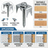 COZYMO 200 1.6 Inch (200Pack) Pcs Fence Staples for Wire Fencing, Galvanized Steel Fasteners with Hex Socket, Reusable