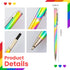 RONRONS 6 Pack Rainbow Slim Retractable Ballpoint Pen - Black Ink Metal Pen for Office School Supplies