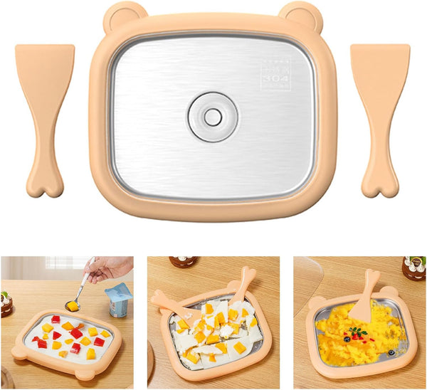 NIHUIFA Easy Homemade Ice Steel Cold Plate Freeze Dessert Maker For Freeze Yogurt Rolled Equipment Gifting