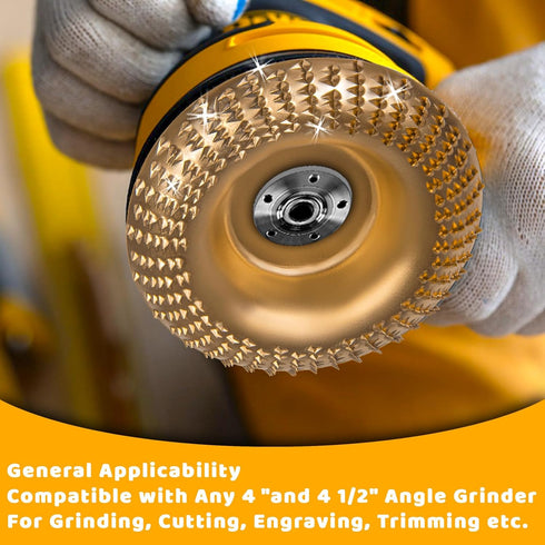 4PCS Angle Grinder Wood Carving Disc Set, Stump Tool Grinder Disc Wheel Attachments for Woodworking