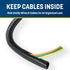 GS Power Wire Loom 1/2 Inch x 25 Ft Split Cable Sleeves for Industrial Electrical Wires, High Temperature