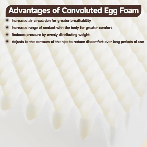 5" HOMBYS Thick Egg Shaped Foam Recliner Chair Cushion for Elderly, Thicken & Extra Large Seat Cushion Chair Pad