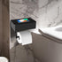(2 Pack) Toilet Paper Holder with Storage, Shelf of Bathroom Toilet Tissue Holder, Toilet Paper Roll Holder, Black