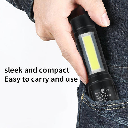 5 Pack Mini Small Pocket LED Flashlight USB-C Rechargeable High Lumens Bright Powerful EDC Flash Lights - Aluminum