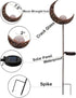 Garden Solar Light Outdoor Decorative - Moon Crackle Glass Globe Stake Metal Lights, Waterproof Warm White LED