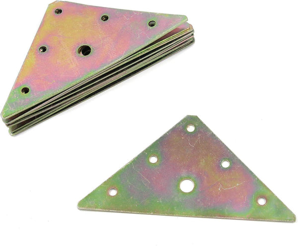 MY MIRONEY 10-Pack Triangle Mending Plates Flat Brace Bracket Black Straight Fixing