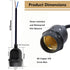 E26 Commercial (45cm Base Hanging Sockets,TWDRTDD Dropped Black Rubber Weatherproof Cord Light Sockets