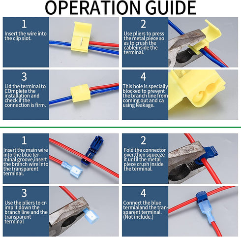 80 Pcs Quick Splice Wire Connectors, Solderless Electrical Wire Crimp Connectors Terminal Joint 22-10 AWG