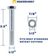 Grade 5 Shear Bolts for Rotary Cutters 1/2" x 3-1/2" with Nylock Nuts, 12 Pack