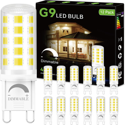 DAYBEETER 12 Pack Dimmable G9 LED Bulb 4W (40 Watt Equivalent), 6000K