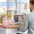 LETURE Rotating Office Desk Organizers with 2 Drawer, Pencil Pen Marker Holder for Desktop Storage Organizers and