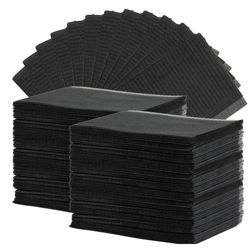 MAQIHAN 250pcs Dental Bibs Disposable - Dental Bibs Dentist Tattoo Bibs Black