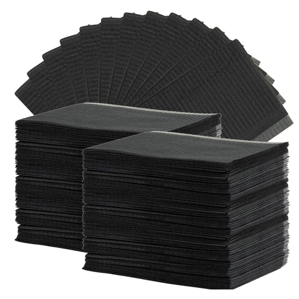 MAQIHAN 250pcs Dental Bibs Disposable - Dental Bibs Dentist Tattoo Bibs Black