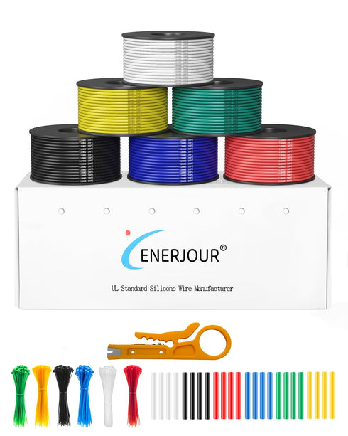 22 Gauge Wire 156FT, 22 AWG Flexible Silicone Cable, 6 Colors Each