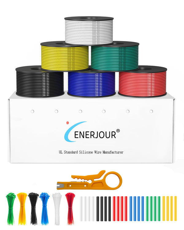 22 Gauge Wire 156FT, 22 AWG Flexible Silicone Cable, 6 Colors Each