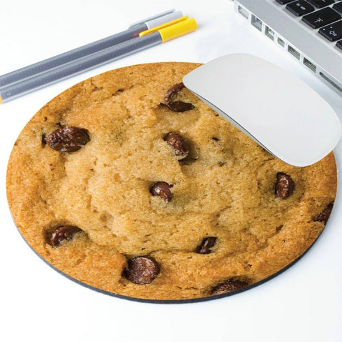 pingpi Giant Chocolate Chip Cookie Mouse Pad - Funny Circle Rubber Mousepad for Coworker or Teacher Present