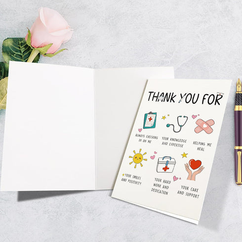 Supoeguk Cute Thank You Card for Doctor Nurse, Funny Healthcare Worker Appreciation Cards Gifts, Medical Staff