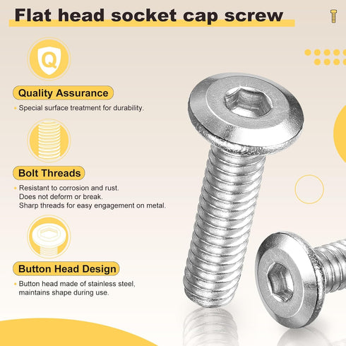 METALLIXITY Set(M6-1x20mm) 20Pcs, M6 Crib Screws Replacement Stainless Steel Connector Bolts Screw Barrel Nuts Binding