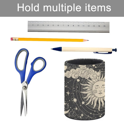 XUWU Tarot Celestial Bohemian Pen Holder - Cute Pencil Cup Desk Decor, Makeup Brush Holder for Office Supplies