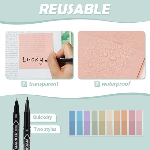 Jutom 29 Pcs Book Annotation Kit, Aesthetic Highlighters, Gel Pens, Sticky Notes, Dual Ended Markers for School