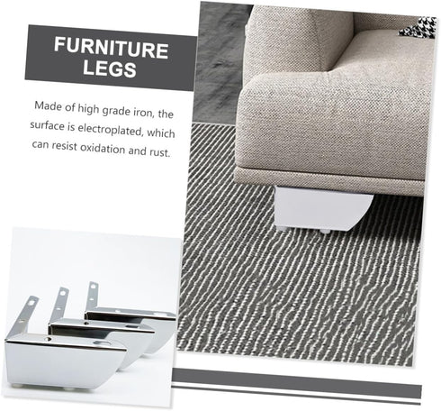 4pcs 5.5cm 1.2mm Homoyoyo Metal Furniture Support Feet Angled Sofa Legs Cabinet Table Replacement Chrome Plated Height