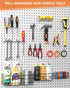 INCLY 1/4" Extra Thick Pegboard Accessories Kit, 100PCS Heavy Duty Metal Hooks & Baskets for Garage Organizer