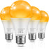 L LOHAS Amber Light Bulbs, Blue Light Blocking, A19 9W (60W Equivalent), Dimmable 1800K Warm Light, E26 Base, 4 Pack